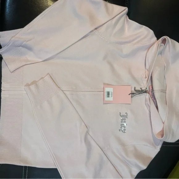 Juicy Couture Pink Track Pants & Hoodie Set knitted pale pink nwt - Picture 4 of 5